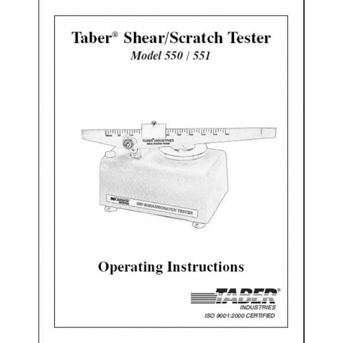Operating Instructions - Model 550/551 Shear Scratch Tester