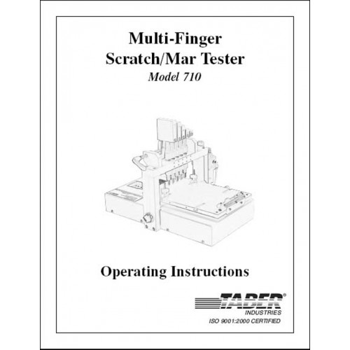 Operating Instructions - Model 710 Multi-Finger Scratch / Mar Tester