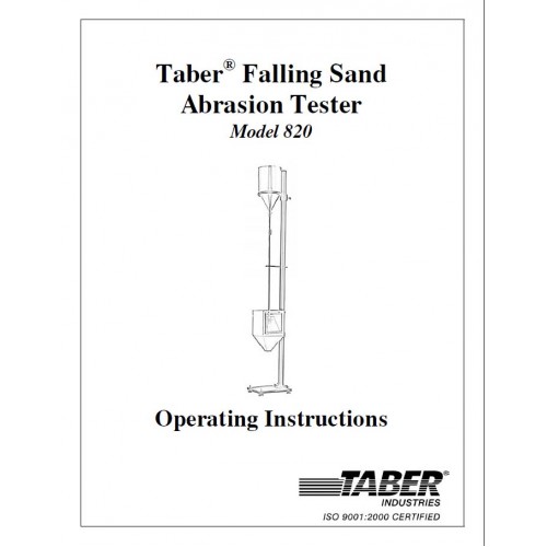 Operating Instructions - Model 820 Falling Sand Tester