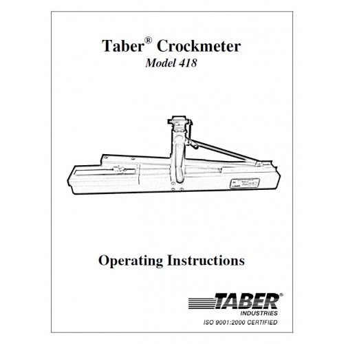 Operating Instructions - Model 418 Crockmeter