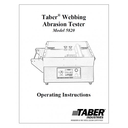 Operating Instructions - Model 5820 Webbing Abrasion Tester