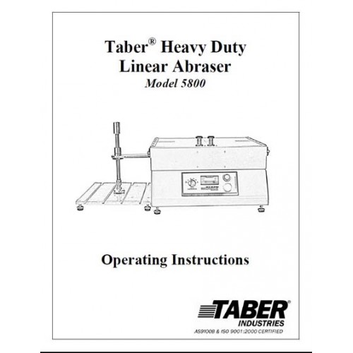 Operating Instructions - Model 5800 Heavy Duty Linear Abraser